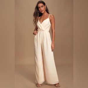 Call For Me Gardenia Faux Wrap Jumpsuit